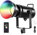 NEEWER CB 300C RGB LED Video Light with Reflector, 300W, APP/2.4G Control, 17 Scenes 29600Lux/1m 2500-7500K CRI97+/TLCI97+ Full Color Bowens COB Continuous Output Lighting Dimmable for Studio Filming