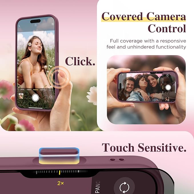 GVIEWIN for iPhone 16 Pro Case Compatible with MagSafe, [Military Grade Protection] [Screen Protector] Full Camera Protection Floral Translucent Women Magnetic Phone Case, Wild Petals/Red