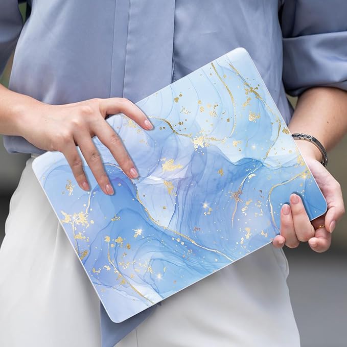Slim Protective Case for 13 inch Microsoft Surface Laptop 2025 Copilot+PC Model 2095, Lightweight Anti-Scratch Printed Pattern Plastic Hard Shell Case Cover, Blue Marble