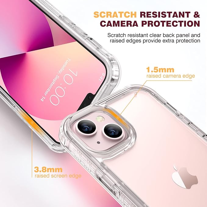 Diaclara Designed for iPhone 13 Case, Full Body Rugged Protection with Built-in Touch Sensitive Screen Protector, Soft TPU Bumper Case for iPhone 13 6.1" (Crystal Clear)