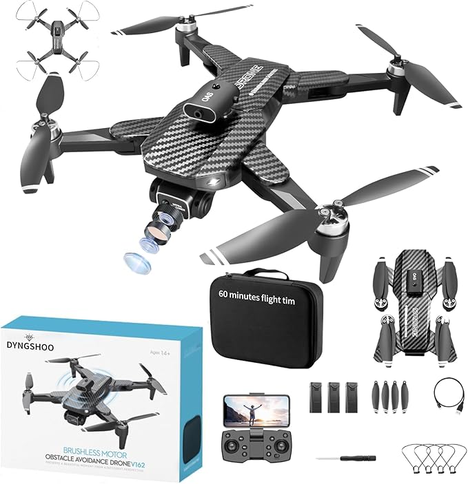 4k Drone (Equipped with dual cameras), Foldable Dron, small-scale Drone With Height Setting Function, Six-pass Gyroscope, Gesture Photo, Video Recording, Headless Mode, Emergency Stop, Trajectory Gravity Sensing, and Auto-photography for Adults and Tee...