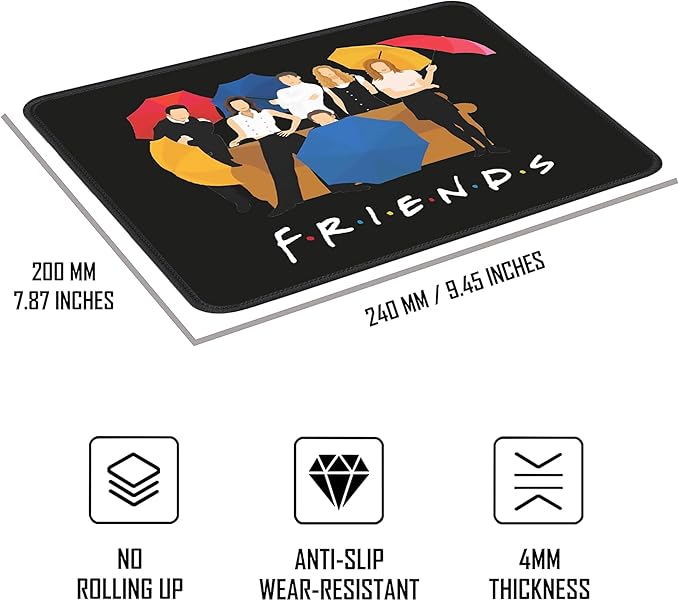 Friends Merchandise Mouse Pad for Desk, Computer or Gaming Mousepad, Friends Merch Mouse Mat, Funny Friends Gifts for Coworkers, Friends, Families or Friends TV Show Fans