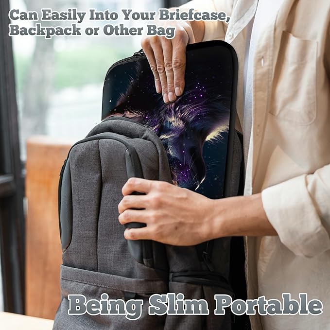 Laptop Sleeve Case Bag 15 inch, Magic Wolf Slim Carrying Case Durable Handbag Travel Laptop Bag for 15 inch MacBook Air M3/M2/15 Pro/Surface Laptop 7/6/5/4/3/ Dell XPS 15 Plus