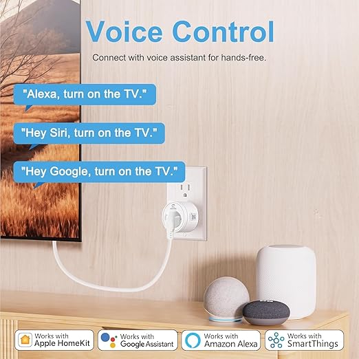 EIGHTREE Matter Smart Plug, Homekit Supported, Hub Required, Smart Plugs That Work with Alexa, Siri & Google Home, WiFi Plug with Remote Control, Timer & Schedule, Matter Smart Home 2.4GHz Wi-Fi Only