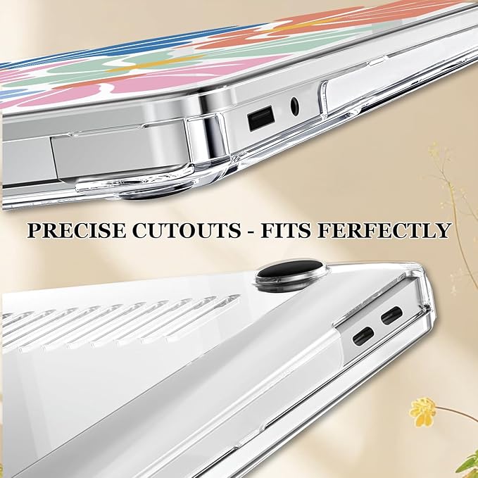 Case for 13-inch Microsoft Surface Laptop Copilot+ PC 2025 (Model 2095), Printed Pattern Ultra-Slim Plastic Hard Shell Case Protective Cover, Colorful Flowers