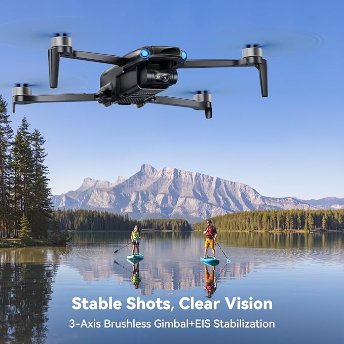 Ruko U11MINI 4K, Under 249g Pocket Drone with Camera for Adults 8K Photo 4K/30fps Video, 3-Axis Gimbal ElS, 20000ft Digital Transmission, FAA- Exempt (32-Min Flight)