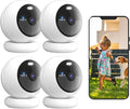 Noorio Security Cameras Wireless Outdoor Magnetic, 4-Pack Easy Install Battery Powered Wireless Cameras for Home Security, 1080P AI Motion Detection, Free Local Storage, No Monthly Fee