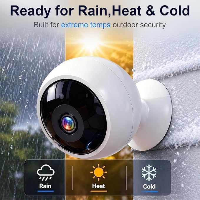 AMTIFO Security Cameras Wireless Outdoor Magnetic: Install-Free Smart Indoor 2K WiFi - Long Battery Life Powered Wireless Cameras for Home Security with AI Motion Detection