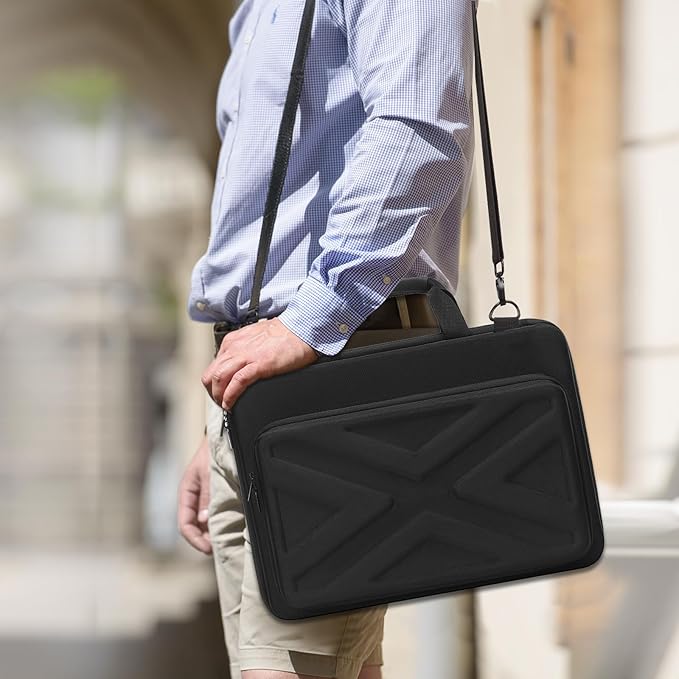 MOSISO Laptop Bag for Men,18-18.5 inch Computer Bag Compatible with ASUS Gaming Monitor HP Dell Lenovo Notebook, Hard Shell Laptop Case with Front Pocket&Shoulder Strap, Black