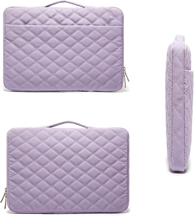 Kinmac 360° Protective Laptop Sleeve Case Bag Cover with Handle for MacBook Air 15 inch, and 15 inch-15.6 inch HP,Lenovo,Dell,ASUS,Acer Notebook Computer (Purple Embroidery)