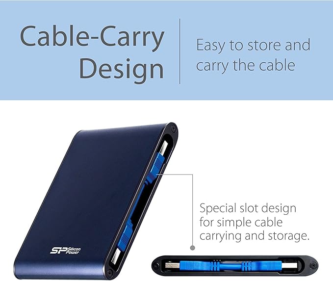 Silicon Power 2TB Rugged Portable External Hard Drive Armor A80, Waterproof USB 3.0 for PC, Mac, Xbox and PS4, Blue