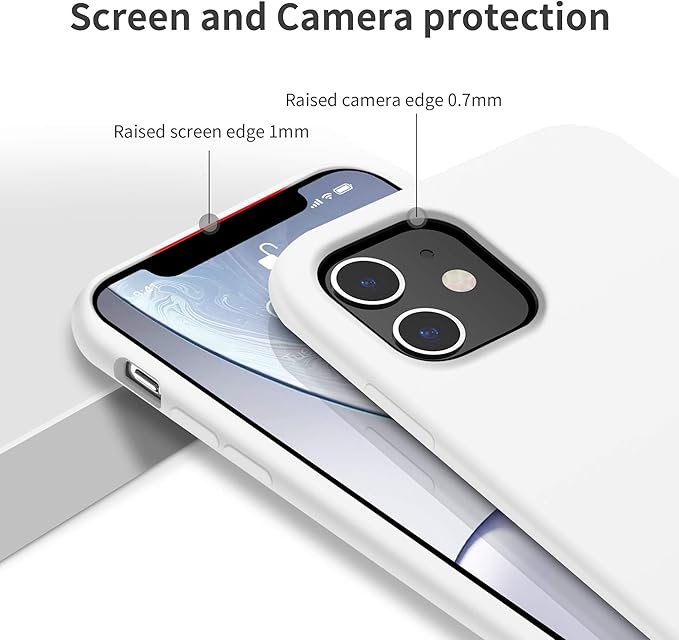 OTOFLY Compatible with iPhone 11 Case,Ultra Slim Fit iPhone Case Liquid Silicone Gel Cover with Full Body Protection Anti-Scratch Shockproof Case (White)