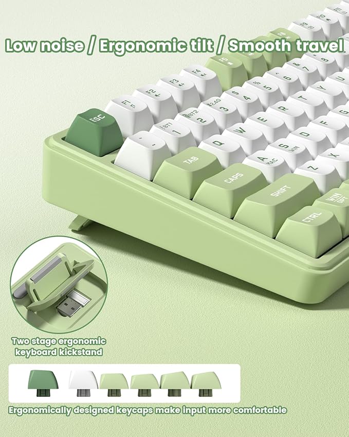 Womier DK75 75% Wireless Gaming Keyboard, RGB Backlit Creamy Keyboard with Multifunction Knob & Screen, Tri-Mode 2.4GHz/USB-C/BT5.0, Anti-Ghosting No-Conflict Silent Membrane Keyboard for MAC Windows