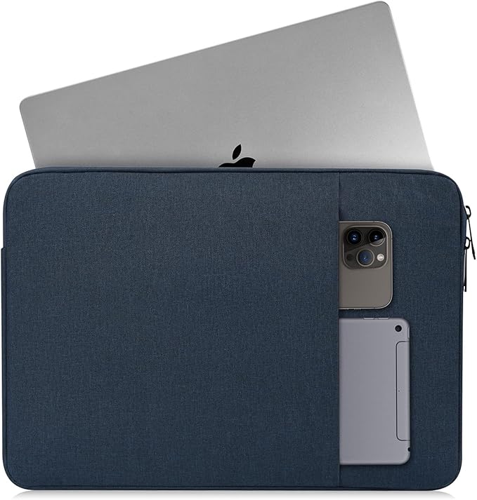 15.6 16 inch Laptop Sleeve Case for HP Envy X360/Pavilion 15, HP Omnibook 16, Lenovo IdeaPad 15, Dell Inspiron Plus 16, Acer Aspire 15, ASUS, Water-Restistant 15.6 Computer Bag -Navy Blue
