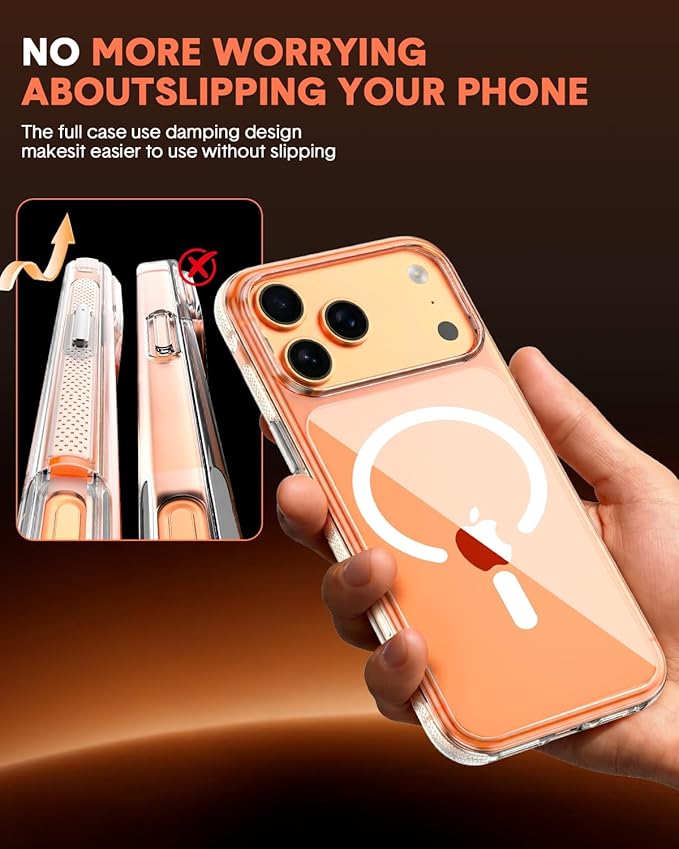 3-in-1 for iPhone 17 Pro case with Screen Protector & Camera Cover, N52 Magnetic Phone Case Compatible with MagSafe, Non-Slip Matte Bumper with Crystal Clear Back, Anti-Scratch Protective Slim Kit