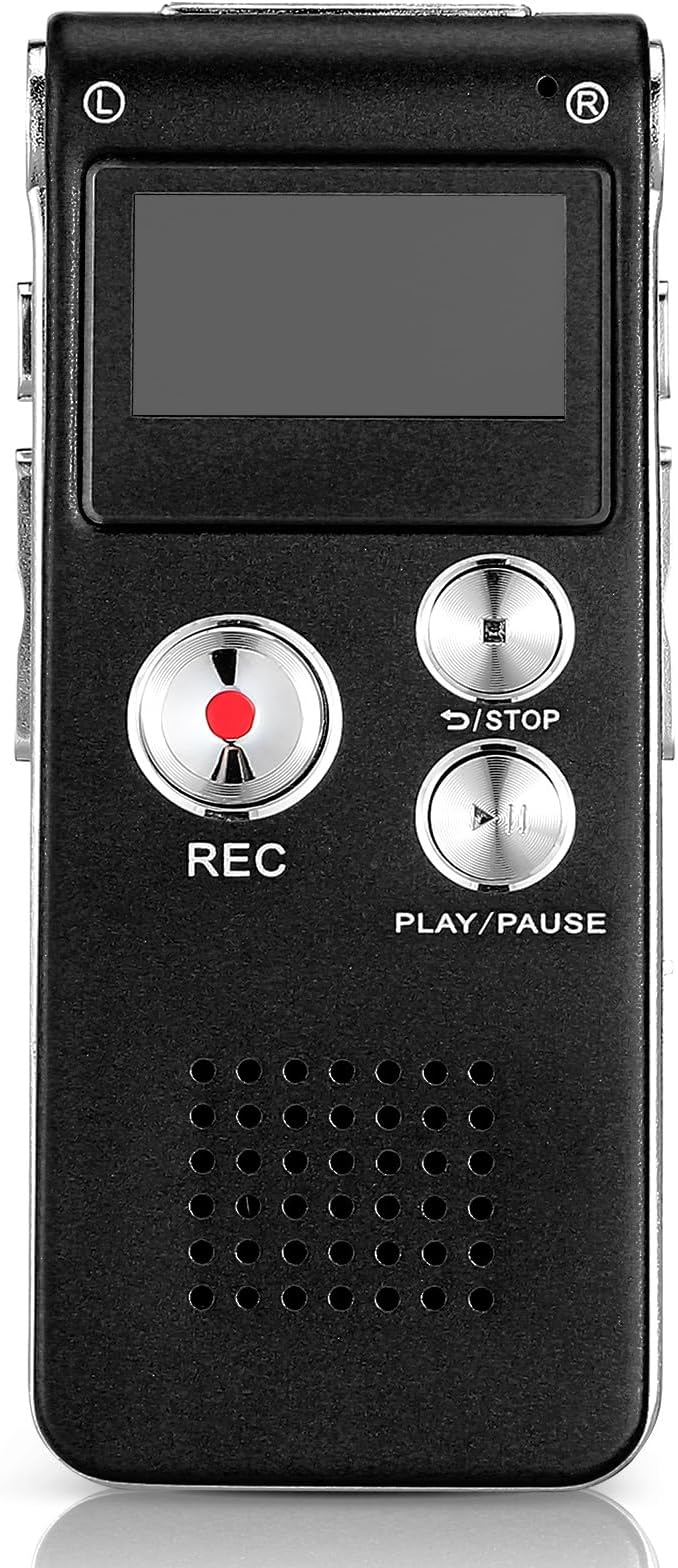 Tellegloww Ghost Hunting Equipment Paranormal Equipment for Ghost Hunting Digital EVP Voice Activated Recorder Rechargeable Recorder Device with Microphone, 8GB(Black)