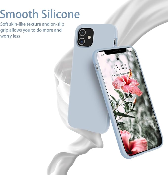 OTOFLY Compatible with iPhone 11 Case,Ultra Slim Fit iPhone Case Liquid Silicone Gel Cover with Full Body Protection Anti-Scratch Shockproof Case (Baby Blue)