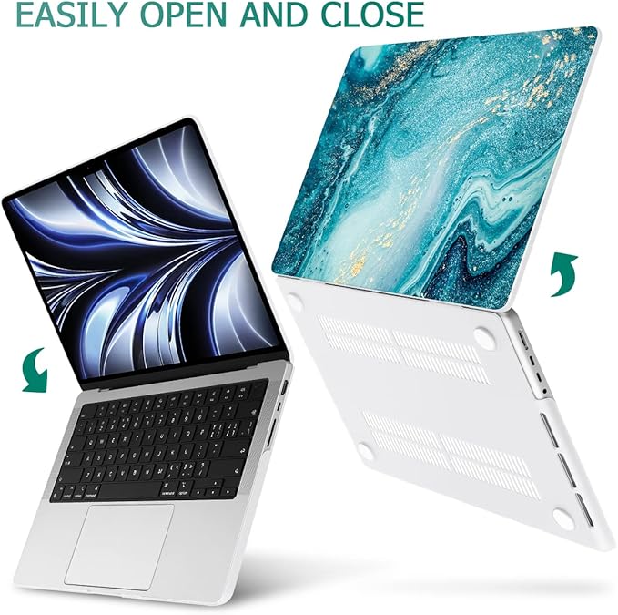 May Chen for 2026 MacBook Pro 14-inch M5 M4 M3 M2 M1 Pro/Max Chip, Release 2026 2025-2021, Model A3427 A3426 A3434 A3112 A3401 A3185, Plastic Hard Shell with Keyboard Cover, Blue Marble