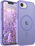 SUPFINE Magnetic for iPhone 17e Case/iPhone 16e Case (Compatible with MagSafe) (Military Grade Drop Protection) Slim Translucent Matte Shockproof with Anti-Fingerprint Phone Case,Purple