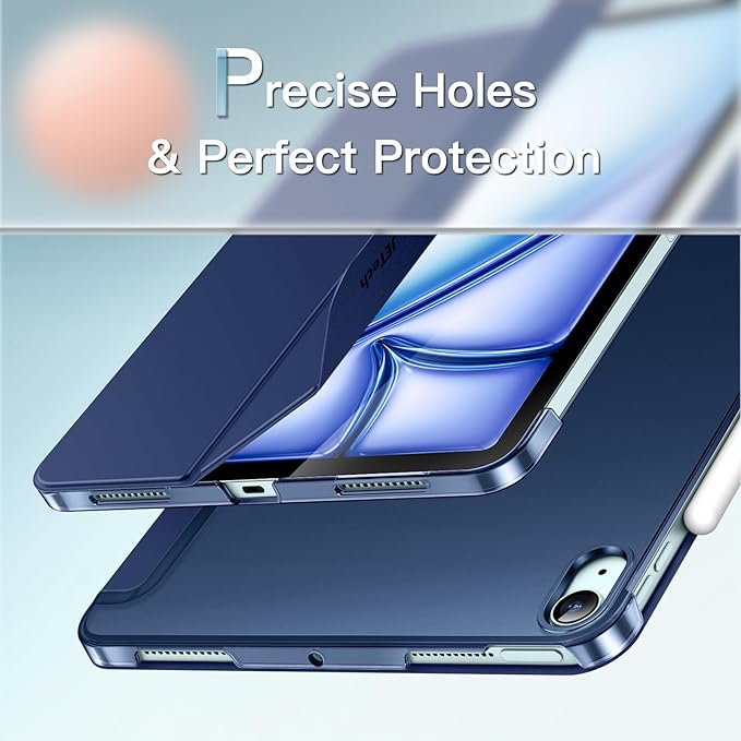 JETech Case ONLY for iPad Air 11-Inch M4/M3/M2 (2026/2025/2024), iPad Air 5/4 (2022/2020 5th/4th Generation 10.9-Inch), Slim Stand Hard Back Shell Cover with Auto Wake/Sleep (Deep Navy)