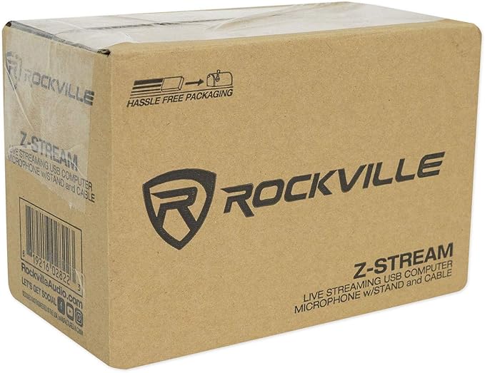 Rockville Z-Stream USB Condenser Microphone, 14mm Cartridge, Plug-and-Play, Omnidirectional, Noise Filter, Adjustable Sensitivity, for Podcasting, Gaming, YouTube