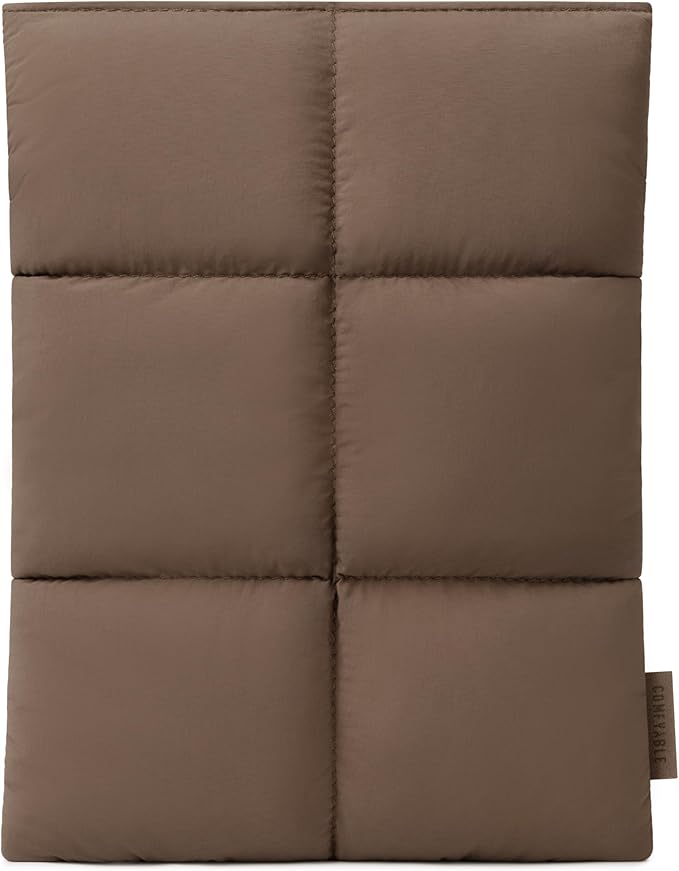 Comfyable Puffy Tablet Sleeve 7-8 Inch Compatible for iPad mini 7 2024 A17 Pro, Mini 6 2021 A15, Quilted Puffer Tablet Carrying Case for Women Men, Mocha Brown