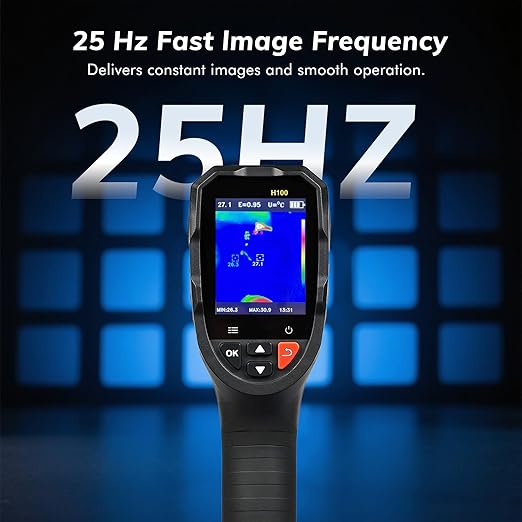 Thermal Imaging Camera Super Resolution 240 x 240, 15-Hour Battery Life, 128 x 128 IR Resolution, 25Hz Infrared Camera, High/Low Temp Alerts, Auto Shutdown, -4°F to 1022°F, Thermal App Image Transfer