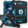 Grifobes Case for iPad mini 7 (A17 Pro) 2024 / Mini 6 2021 8.3 inch, Heavy Duty Shockproof Rugged Cover with Pencil Holder Stand, for I Pad Mini 7th/6th Gen 8.3" Case (Black+Blue)