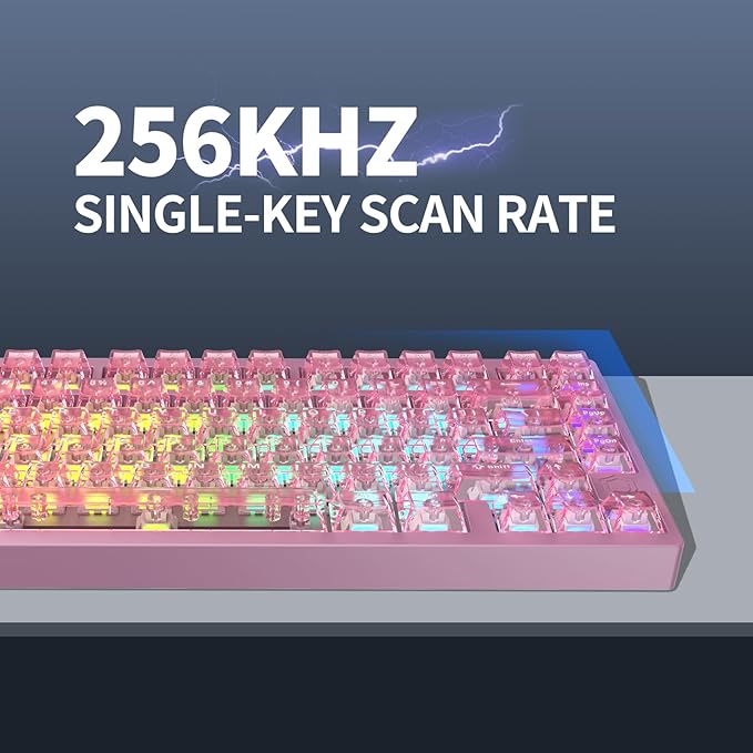 IROK MG75PRO 81 Keys Wired Magnetic Switch Mechanical Keyboard, Hall Effect, 8KHZ/ARGB/CNC Aluminum, Gasket Structure Gaming Keyboard(Pink)