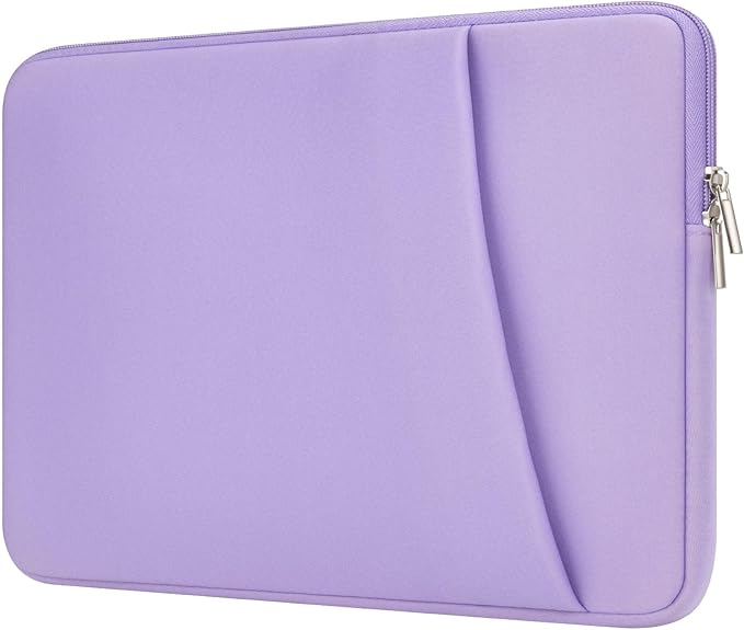 Laptop Sleeve Case with Zipper Accessory Pocket Compatible with 15.6 inches HP Dell Lenovo Asus Acer Padded Computer Pouch Cover Shockproof Protective for 15.6" Laptop/Chromebook/Tablet,Purple