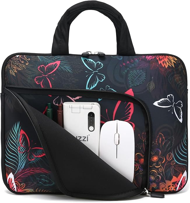 11.6 12 12.5 inch Two Pockets Laptop Sleeve Chromebook Case Ultrabook Case Notebook Tablet Case Neoprene Handle for Men Women