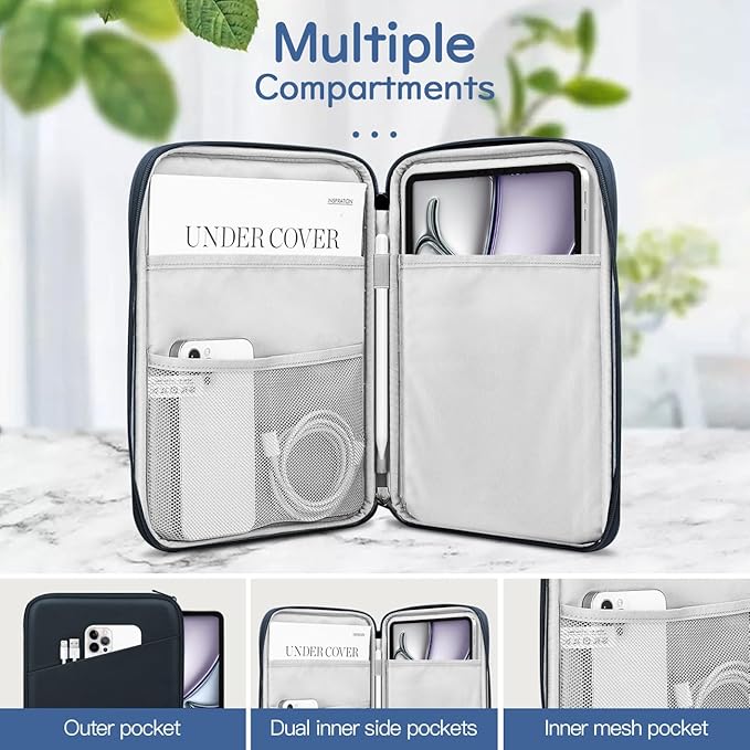 Dadanism 13 Inch Tablet Sleeve Bag Carrying Case for iPad Pro 13" M5/M4 2025/2024, iPad Air 13" M4/M3 2026/2025, iPad Pro 12.9", Galaxy Tab S10+/S9 FE+/S9+ 12.4", Remarkable Paper Pro 11.8", Indigo