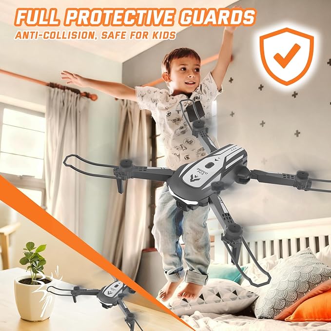 Drone with Camera for Kids Adults, Mini Foldable FPV Drones Remote Control Helicopter, RC Quadcopter with 1080P Live Video Camera, Gestures Selfie, One Key Start,2 Batteries, Toys/Gifts for Boys Girls