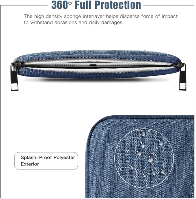 TiMOVO 9-11" Tablet Sleeve Bag for iPad 11-inch A16 2025, iPad 10.9"/10.2"| Air 11 Inch/5th/4th Gen. 10.9", Galaxy Tab A9+/A11Plus 11", Protective Bag Fit Smart Keyboard, Blue