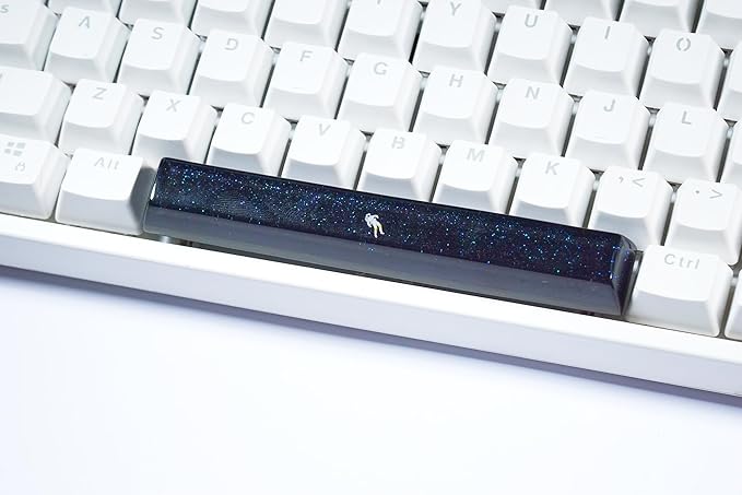 Dark Blue Black Astronaut Artisan Spacebar Keycap SA Profile Custom Spacebars 6.25U Keycaps Handmade Gaming Resin Key Cap Cherry MX Switch Compatible Mechanical Keyboard Gift for Space Lover