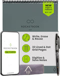 Rocketbook Flip - with 1 Pilot Frixion Pen & 1 Microfiber Cloth Included - Gray Cover, Letter Size (8.5" x 11")