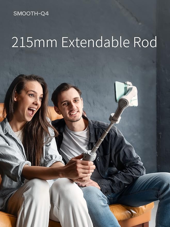 ZHIYUN Smooth Q4 Gimbal Stabilizer, 3-Axis Smartphone Phone Gimbal, Built-in Extension Rod, Foldable and Portable, Android and iPhone Gimbal, Vlogging, TikTok YouTube Video