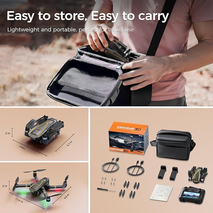 GPS Drone with EIS 4K Camera for Adults Kids, RC Drones with 4.5 inch HD Screen on Controller,Auto Return,2 Batteries for 45 min Flight Time,Long Range Transmission,Circle Fly and Follow Me Mode,Foldable Quadcopter for Beginner Kids Gifts Toy,Under 249g