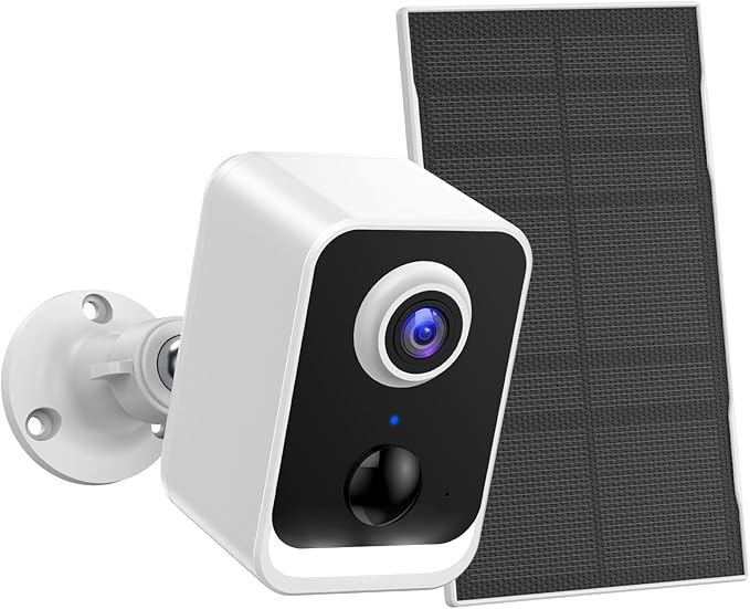PEEIPM Security Cameras Wireless Outdoor Solar: Battery Power Cameras for Home Security WiFi Seguridad Camara System Kit Surveillance Monitor with Motion Sensor Flood Light Alarm & Color Night Vision