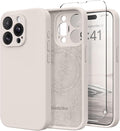 Magnetic for iPhone 15 Pro Max Case, Compatible with MagSafe, [Full Camera Protection][Screen Protector] Silicone Shockproof Protective Phone Case for iPhone 15 Pro Max 6.7", Stone