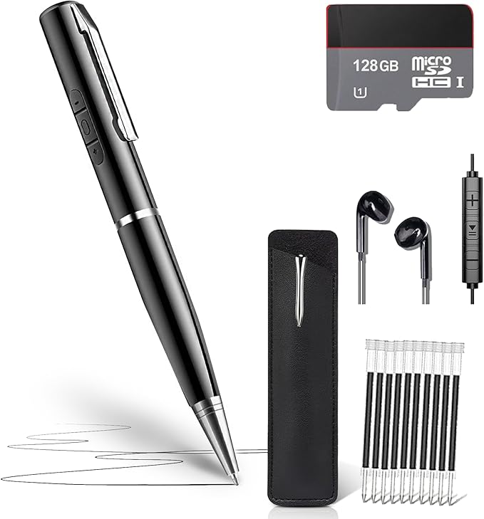 128GB Digital Voice Recorder with Playback for Meetings & Follow-Up, 20H Continuous Recording, MP3 Audio Recorder for Professionals, USB-C Transfer, Windows/Mac Compatible
