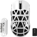 ATTACK SHARK R2PRO 45g Superlight Magnesium Alloy Mouse, PixArt PAW3950 Sensor, 42000DPI, 8000Hz Wireless Polling Rate, 2.4G/BT/Wired Gaming Mouse, Programmable Mice with Coiled Cable, PC/Mac, White