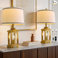G-SAFAVA 24" Table Lamps for Living Room Bedroom Modern Gold Bedside Lamps Set of 2 Nightstand Lamps for Night Stands 3 Way Dimmable Touch Lamp with USB C+A Ports and 2 Light Sources, 4 Bulbs Includes