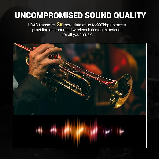 OneOdio Focus A5 Wireless Over-Ear Headphones, Hybrid Active Noise Cancelling, 75H Playtime, Hi-Res LDAC Wireless Audio, Bluetooth 5.4, Built-in Mic for Clear Calls, Low Latency Game Mode