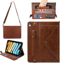Handbag Case for iPad mini 7 2024 8.3" / Mini 6 2021, Techcircle Folio Stand PU Leather Crossbody iPad mini Cover with Hand Strap+Shoulder Strap, Multi-Card Slots Envelope Pocket Wallet Case, Coffee