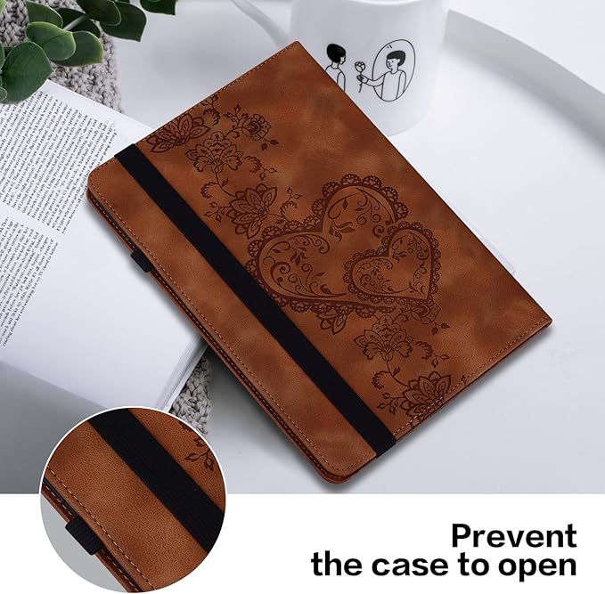 Case for iPad 6th / 5th Generation 9.7 Inch 2018/2017, iPad Air 2 Multi Angle Flip PU Leather Shockproof Case with Pencil Holder/Card Slots, Brown