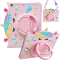 Kids Case for Apple iPad A16 11" 11th 10th Gen 10.9" 2025 2022, Cute Design EVA Kickstand Heavy Duty Shockproof Kids Friendly Bumper Case with Shoulder Strap Cover for iPad 11th 10th Gen, Pink Unicorn