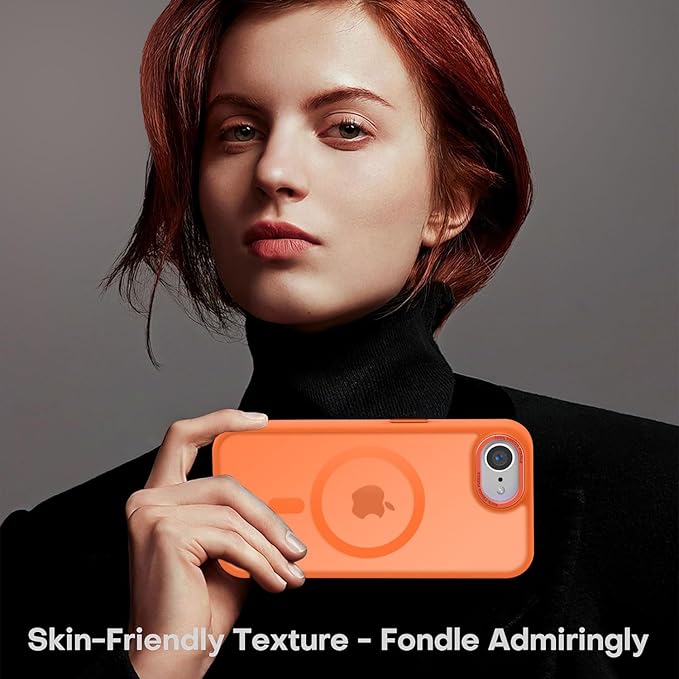 Newfuture Designed for iPhone 17e Case & iPhone 16e Case with Magnetic [13 FT Military Drop Protection] [Compatible with Magsafe] Slim Translucent Shockproof with Anti-Fingerprint Phone Case, Orange