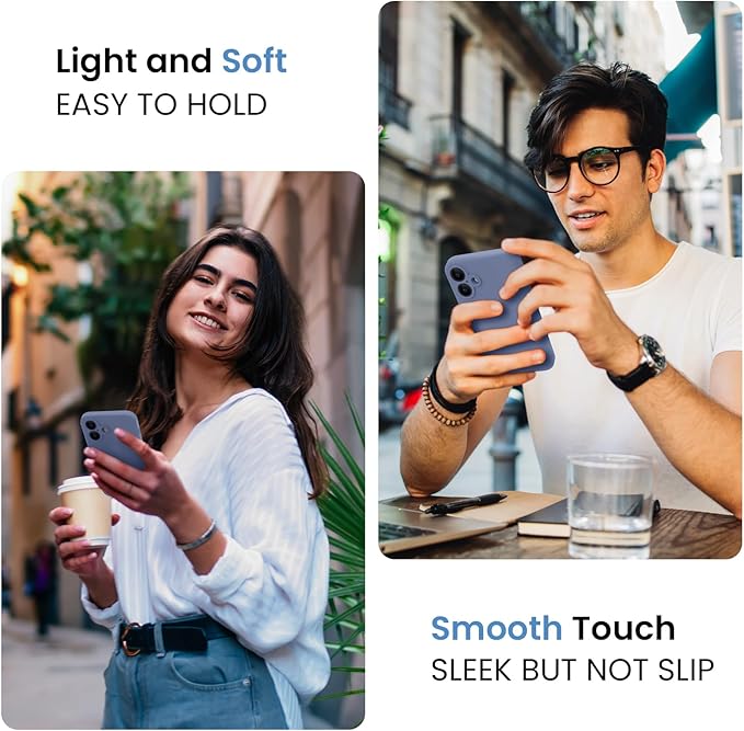 FireNova Designed for iPhone 16 Case, Silicone Upgraded [Camera Protection] Phone Case, Soft Anti-Scratch Microfiber Lining Inside, 6.1 inch, Lavender Gray
