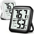 Antonki 2 Pack Room Thermometer for Home, Hygrometer Indoor Humidity Meter Gauge, Digital Temperature and Humidity Monitor Sensor for House, Terrarium, Incubator, Greenhouse - Battery Included